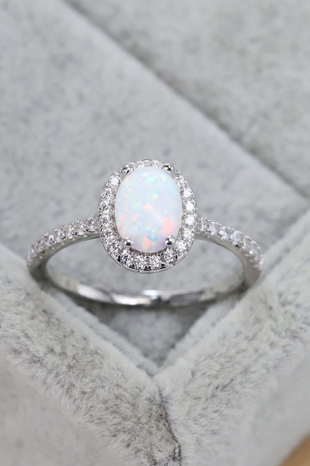 Women’s Opal 925 Sterling Silver Halo Ring