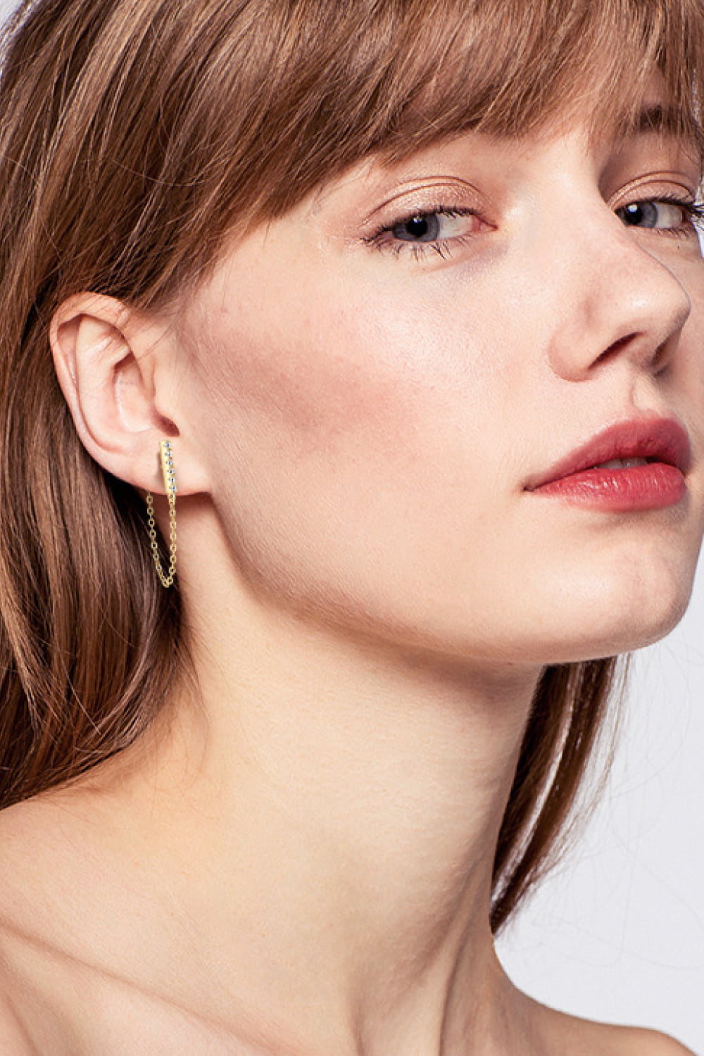 Women’s Moissanite 925 Sterling Silver Connected Earrings