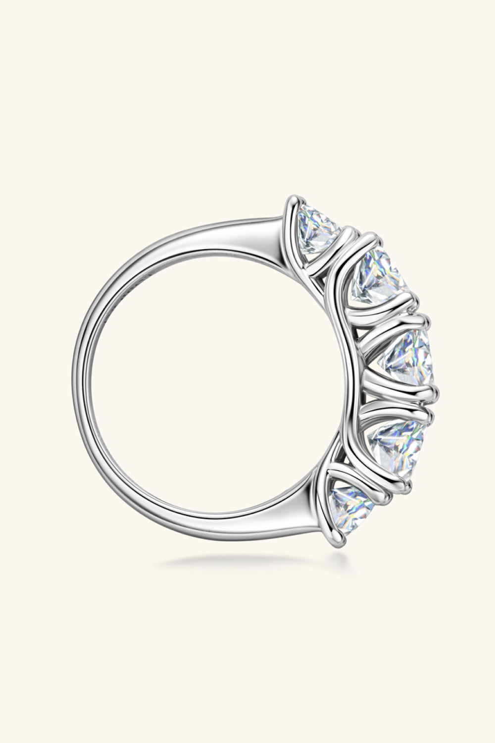 Women’s 1 Carat Moissanite 925 Sterling Silver Half-Eternity Ring