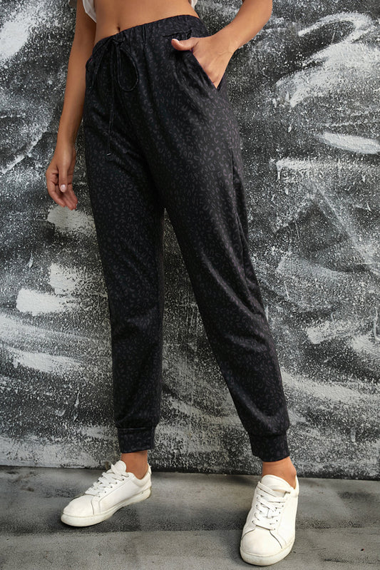 Women’s Leopard Print Joggers with Pockets