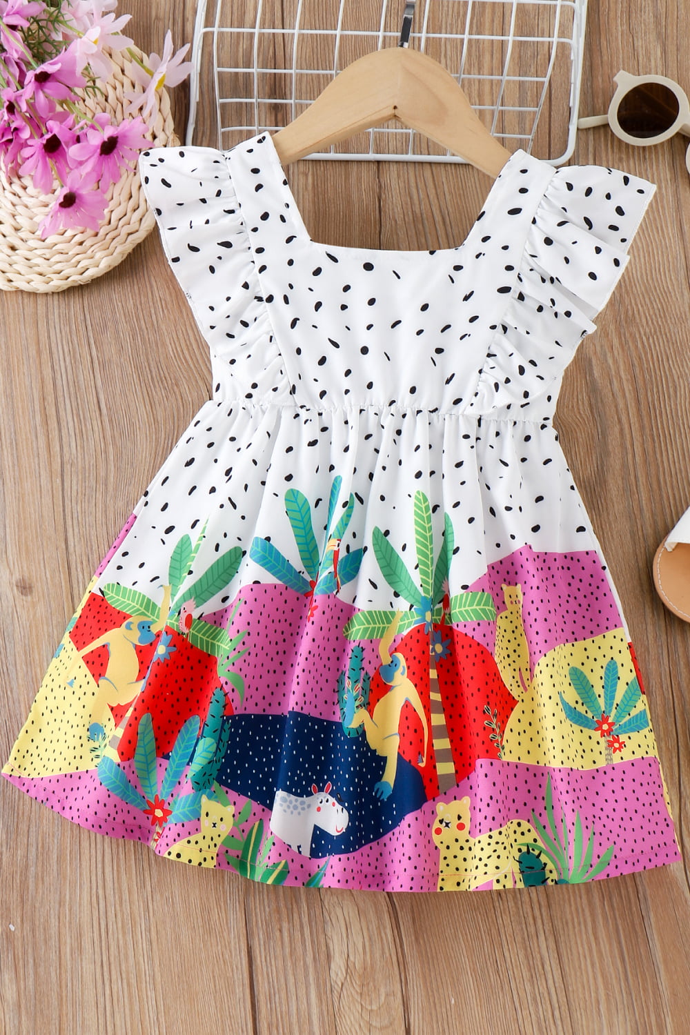 Children’s Girls Printed Ruffled Dress