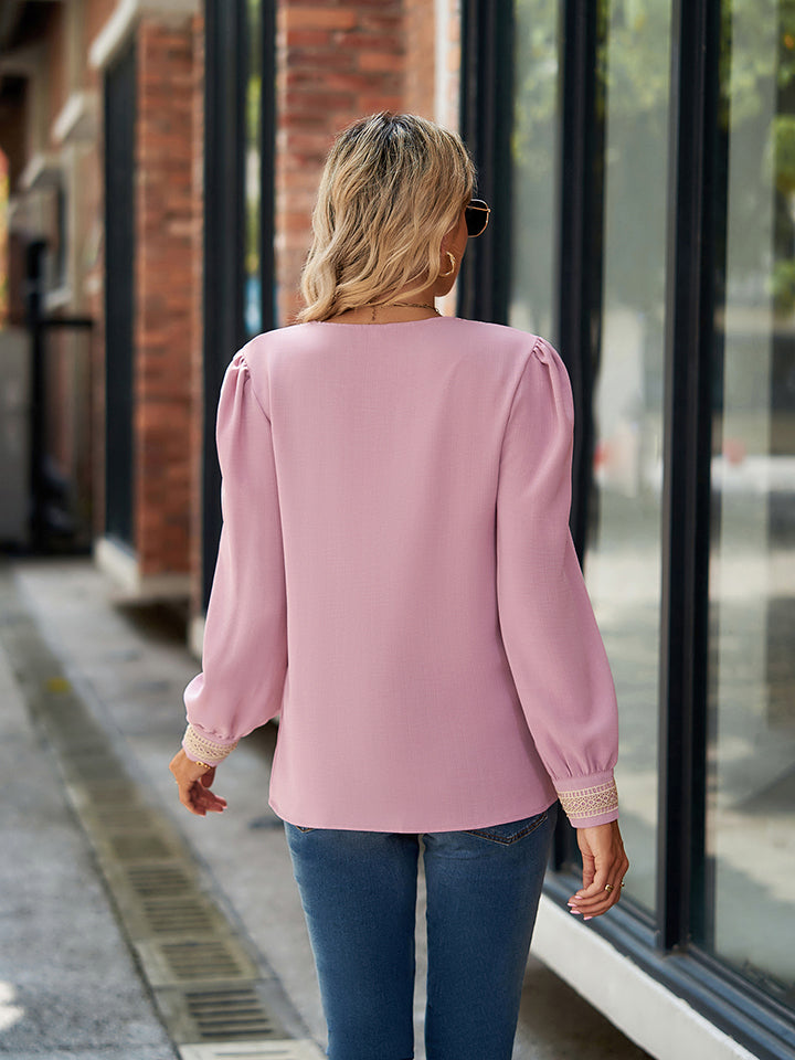 Women’s V-Neck Long Sleeve Blouse