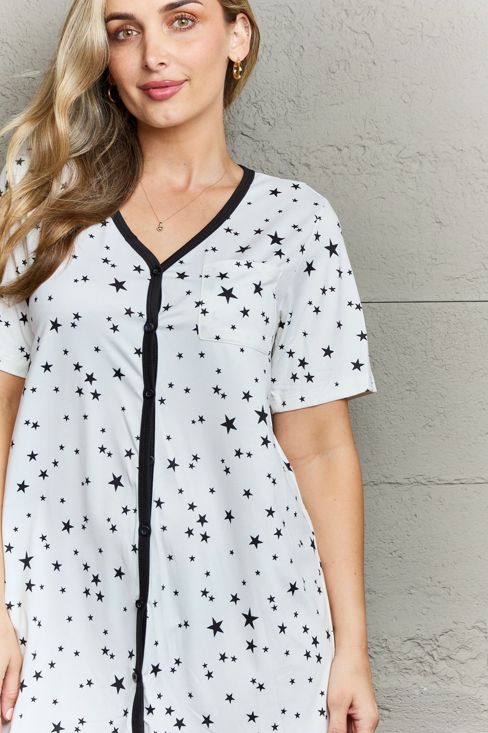 Women’s MOON NITE Quilted Quivers Button Down Sleepwear Dress
