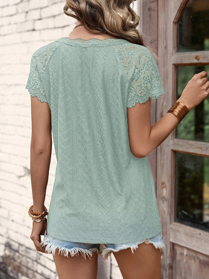 Women’s V-Neck Short Sleeve Blouse