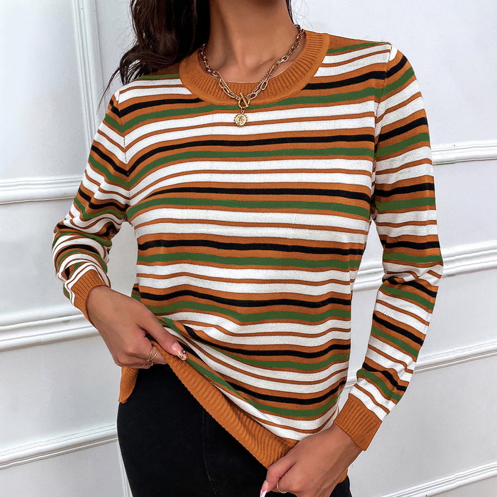 Women’s Striped Round Neck Sweater