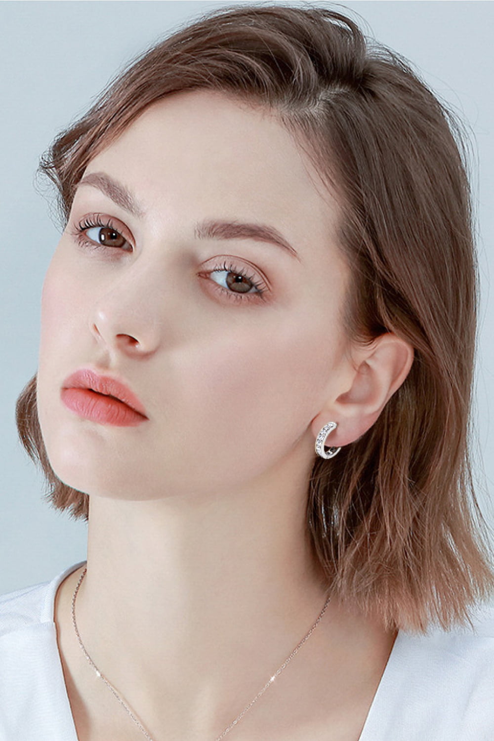 Women’s Moissanite 925 Sterling Silver Huggie Earrings