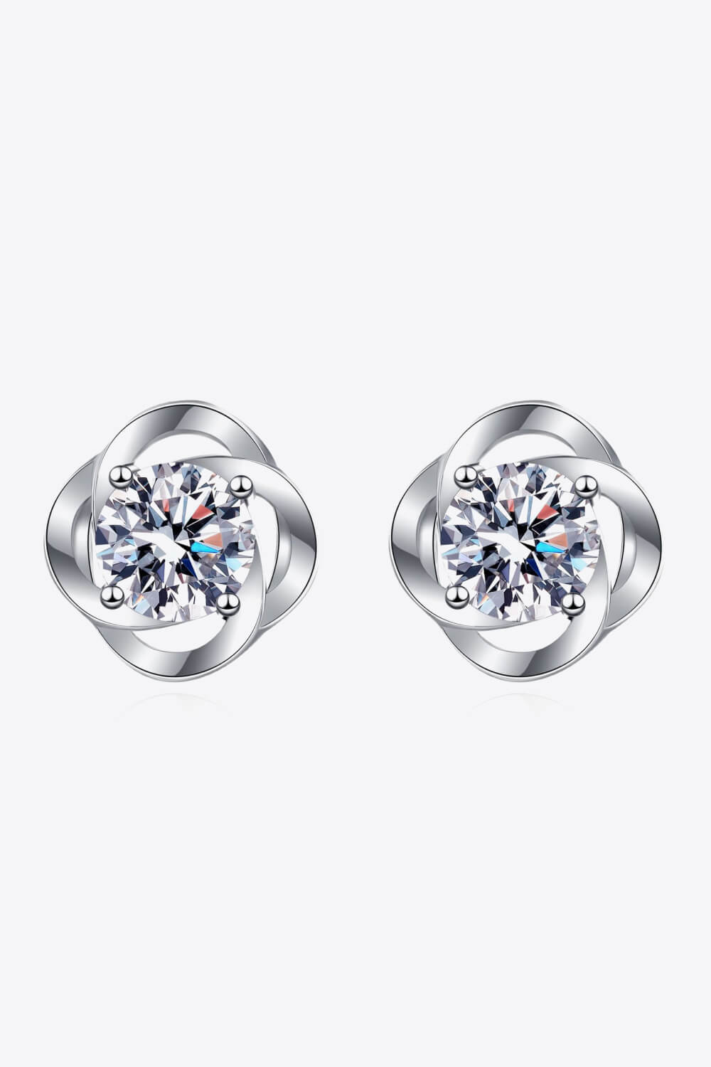 Women’s It's Your Day Moissanite Rhodium-Plated Stud Earrings