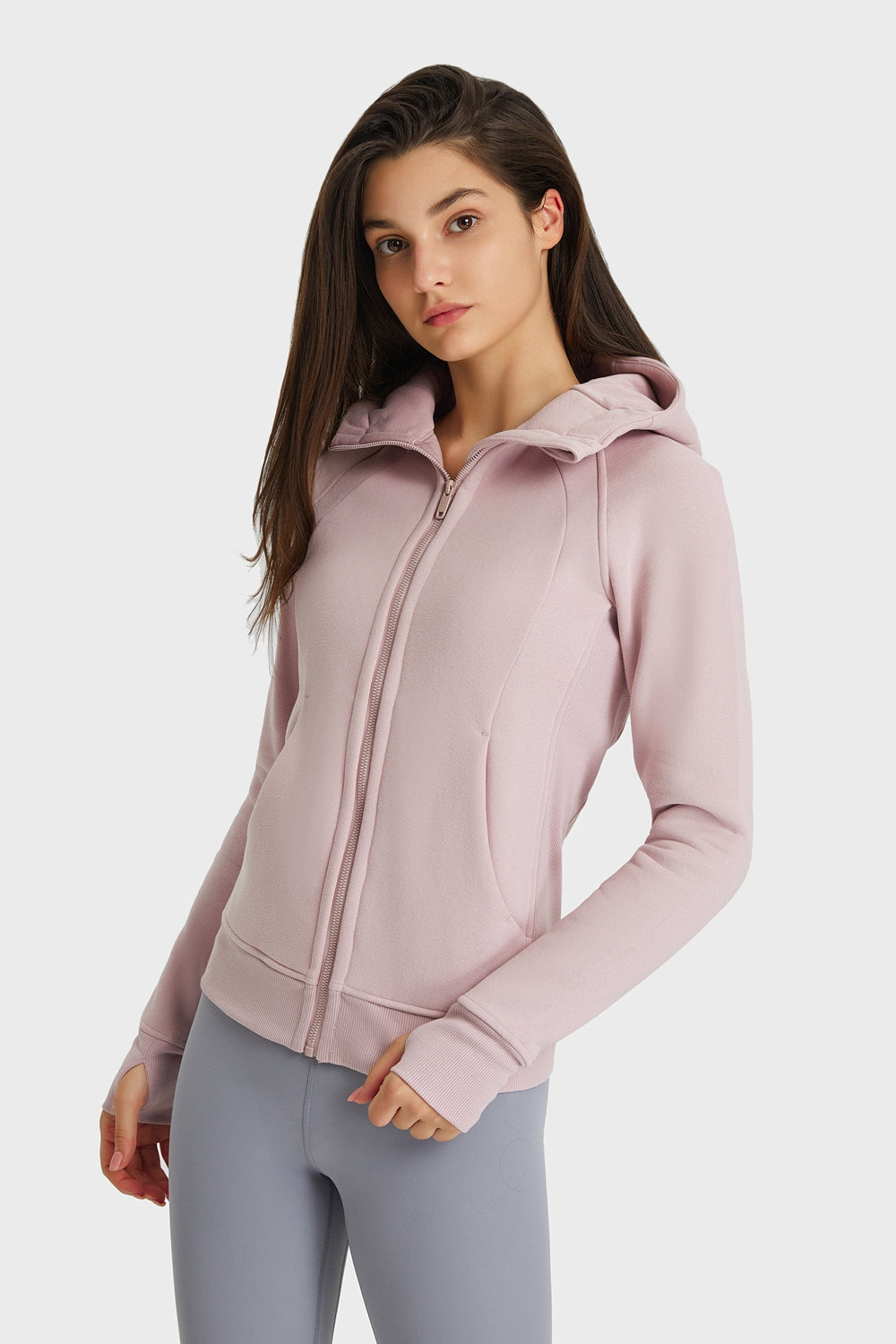 Women’s Zip Up Seam Detail Hooded Sports Jacket