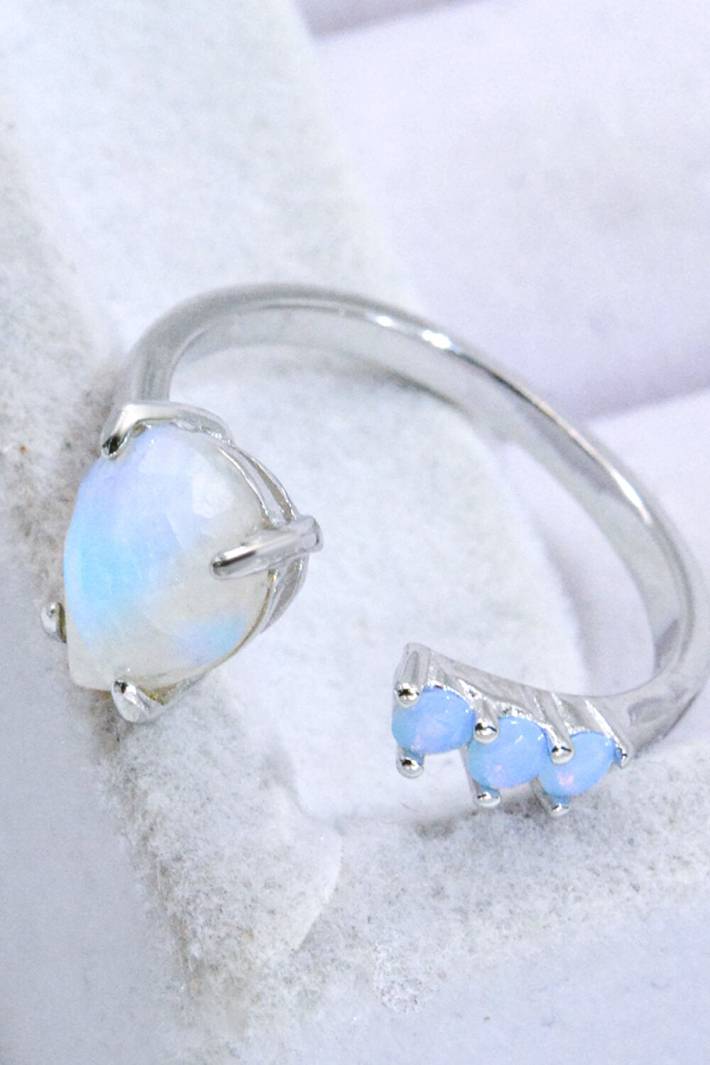 Women’s 18K Rose Gold-Plated Moonstone Open Ring