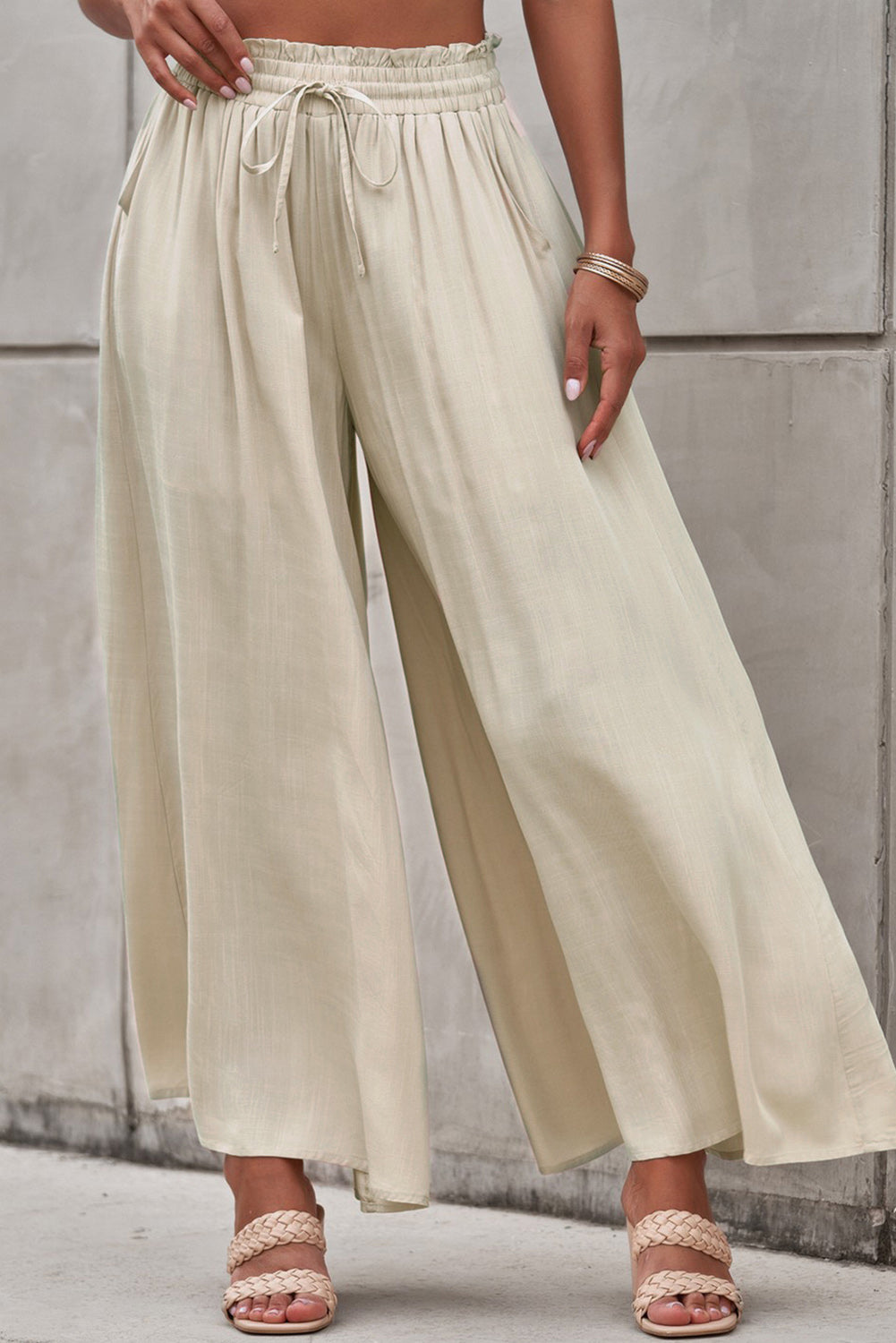 Women’s Drawstring Waist Wide Leg Pants