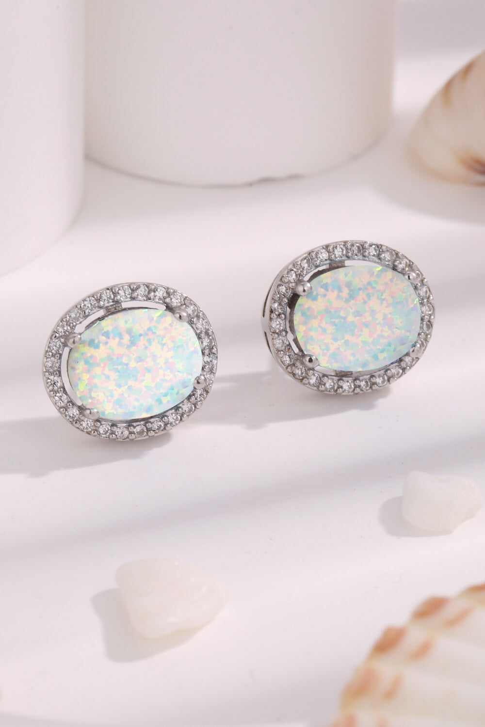 Women’s Opal Round Earrings