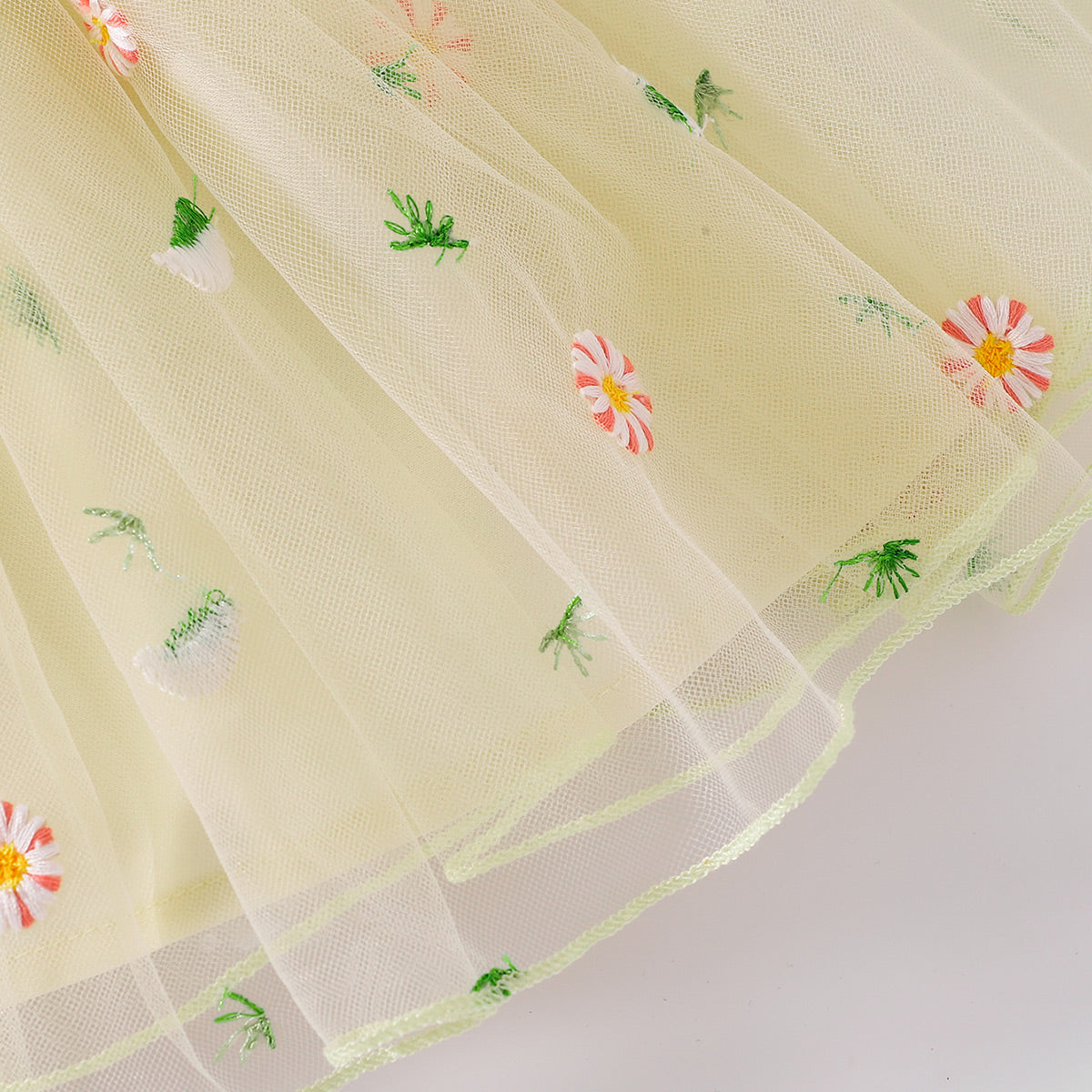 Children’s Girls Embroidered Spaghetti Strap V-Neck Dress