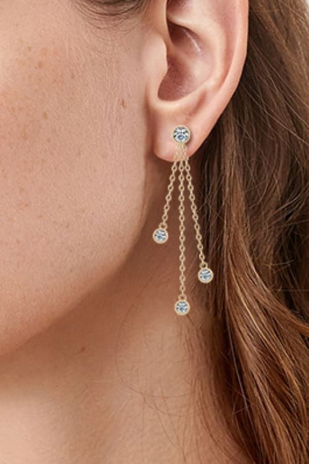 Women’s 1.2 Carat Moissanite Layered Chain Earrings