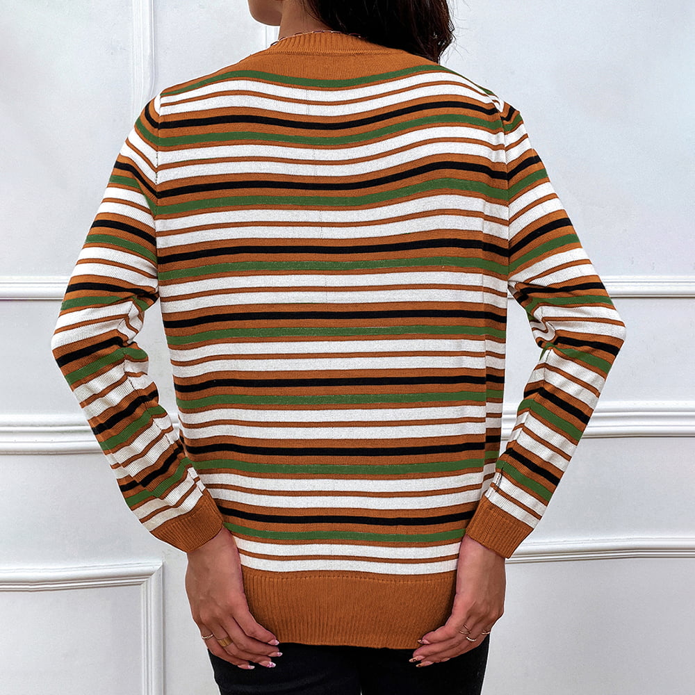 Women’s Striped Round Neck Sweater