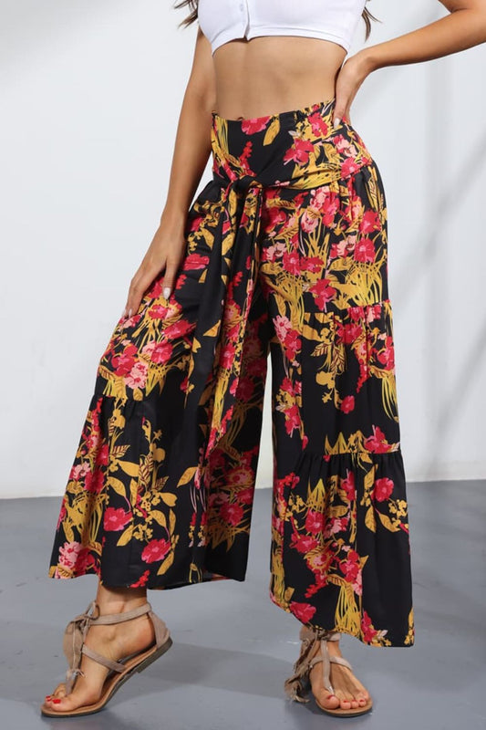 Women’s Printed Tie-Front Culottes