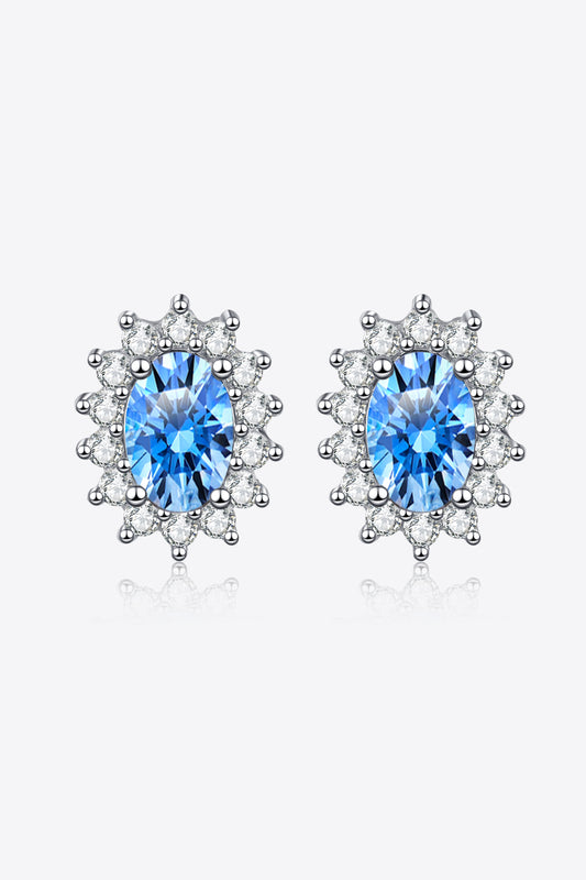 Women’s 1 Carat Moissanite 925 Sterling Silver Stud Earrings