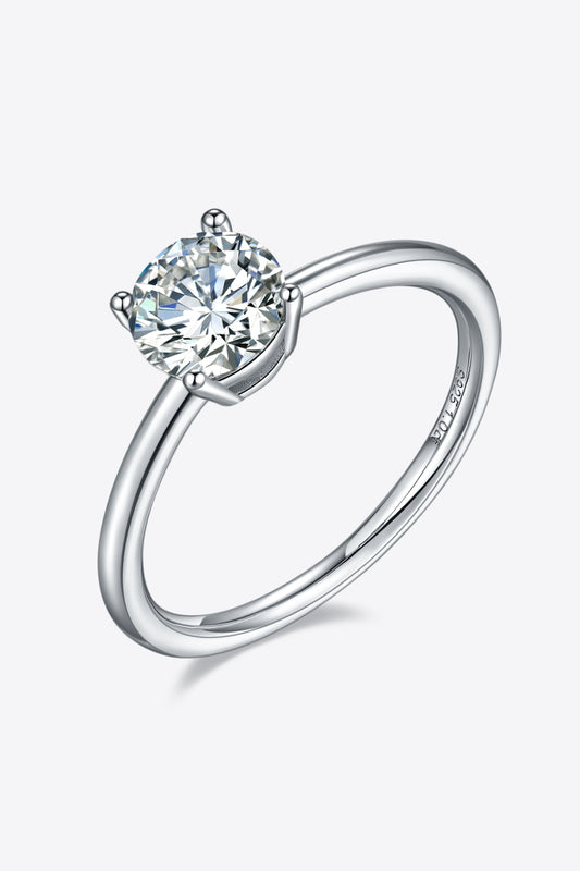 Women’s 1 Carat Moissanite 925 Sterling Silver Solitaire Ring