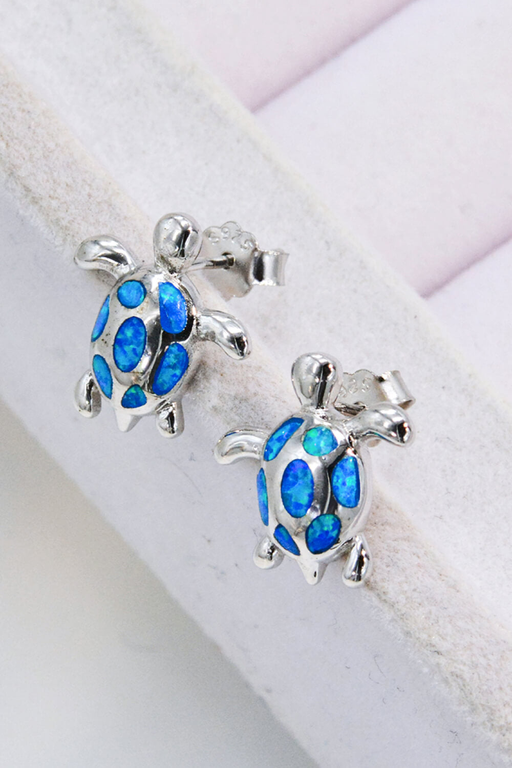 Women’s Opal Turtle Platinum-Plated Stud Earrings