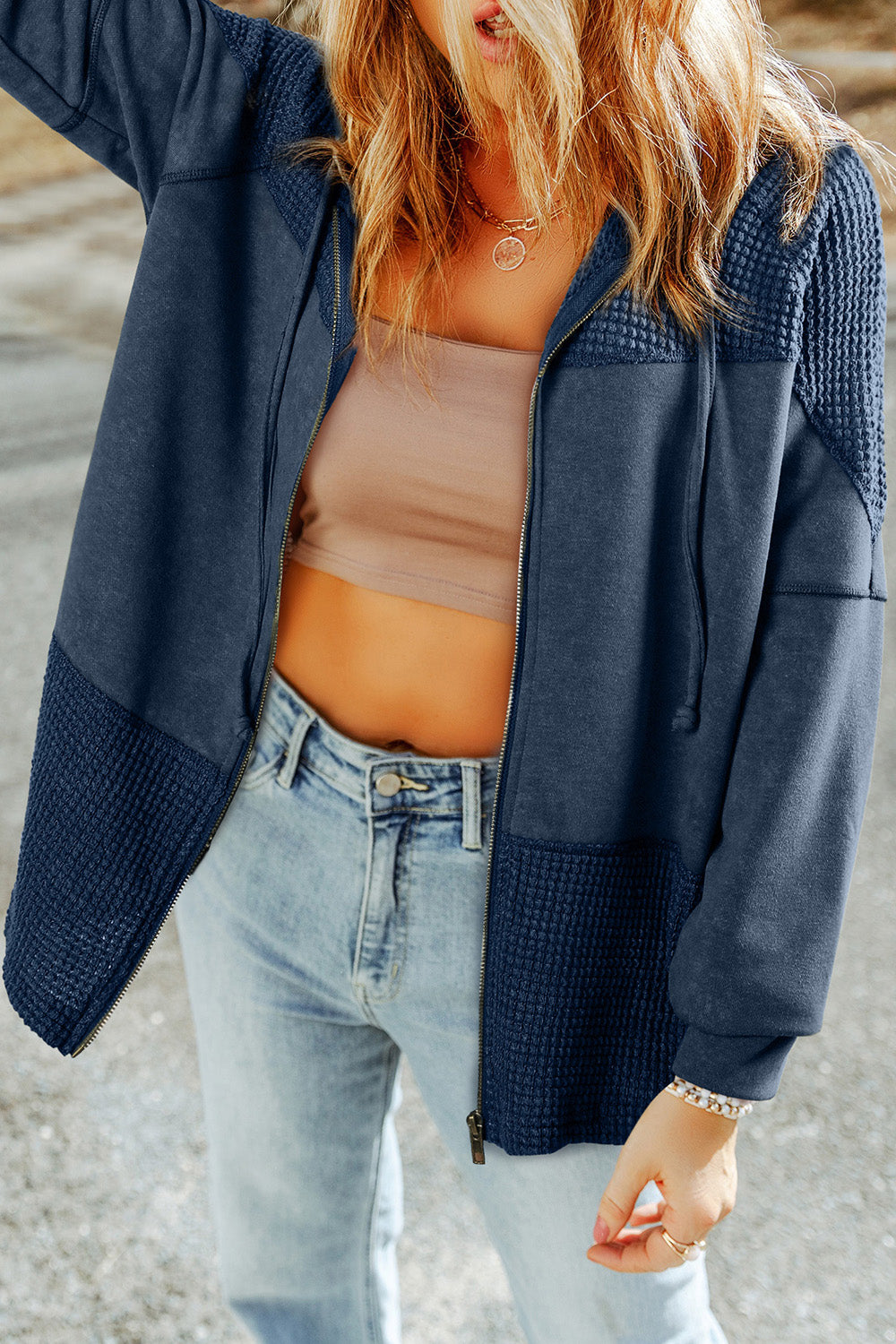 Women’s Zip-Up Drawstring Hooded Jacket