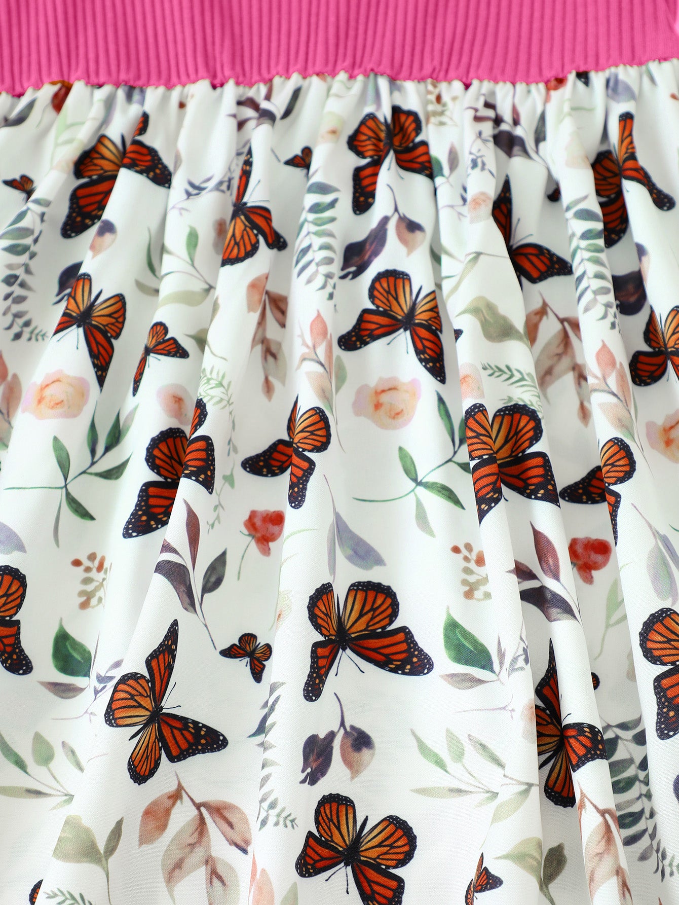 Children’s Girls Butterfly Print Bow Detail Dress