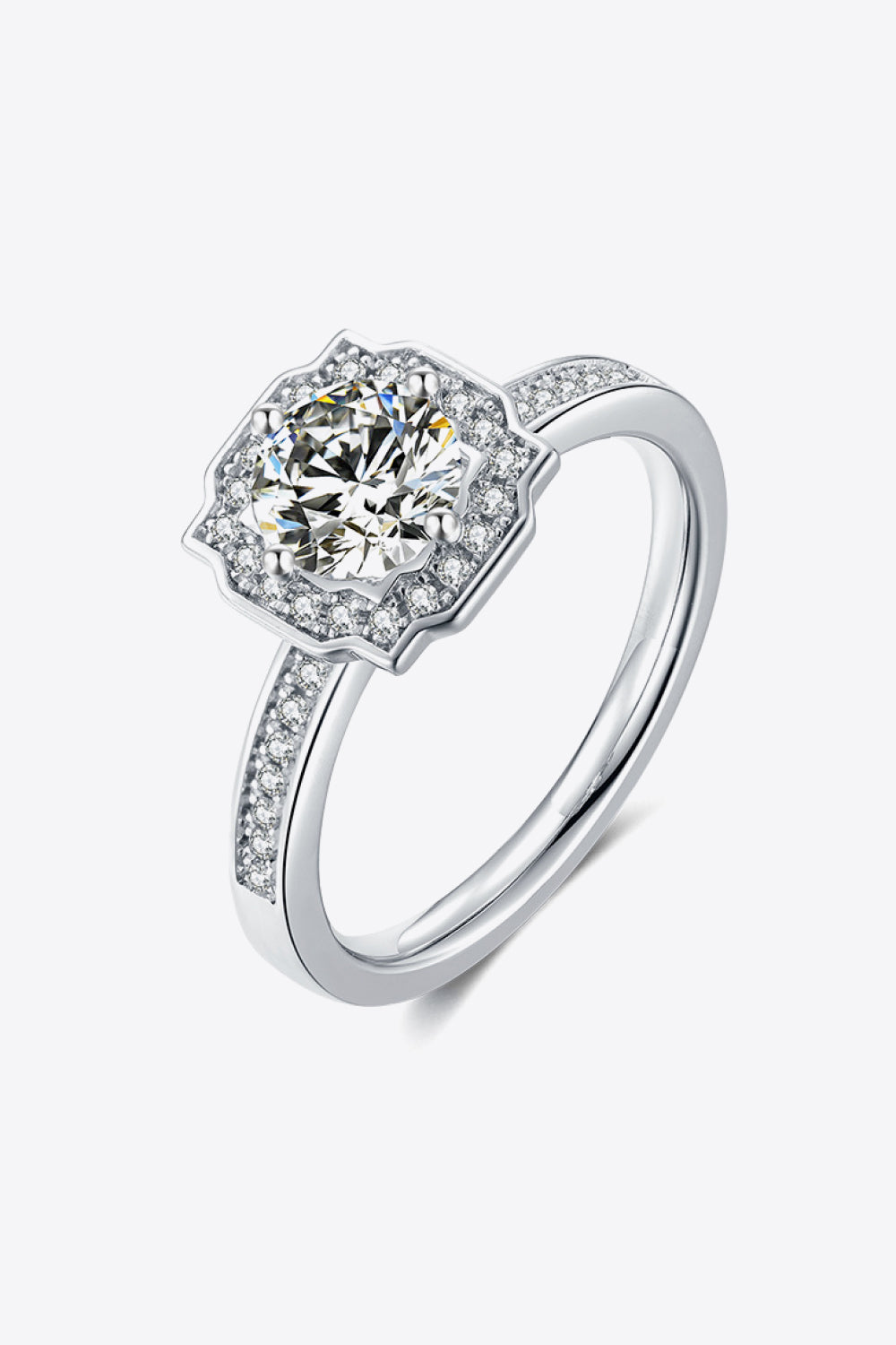 Women’s 1 Carat Moissanite Platinum-Plated Ring