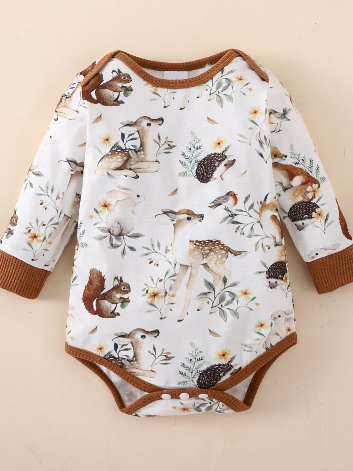 Children’s Boys  Girls Baby Printed Bodysuit and Waffle-Knit Joggers Set