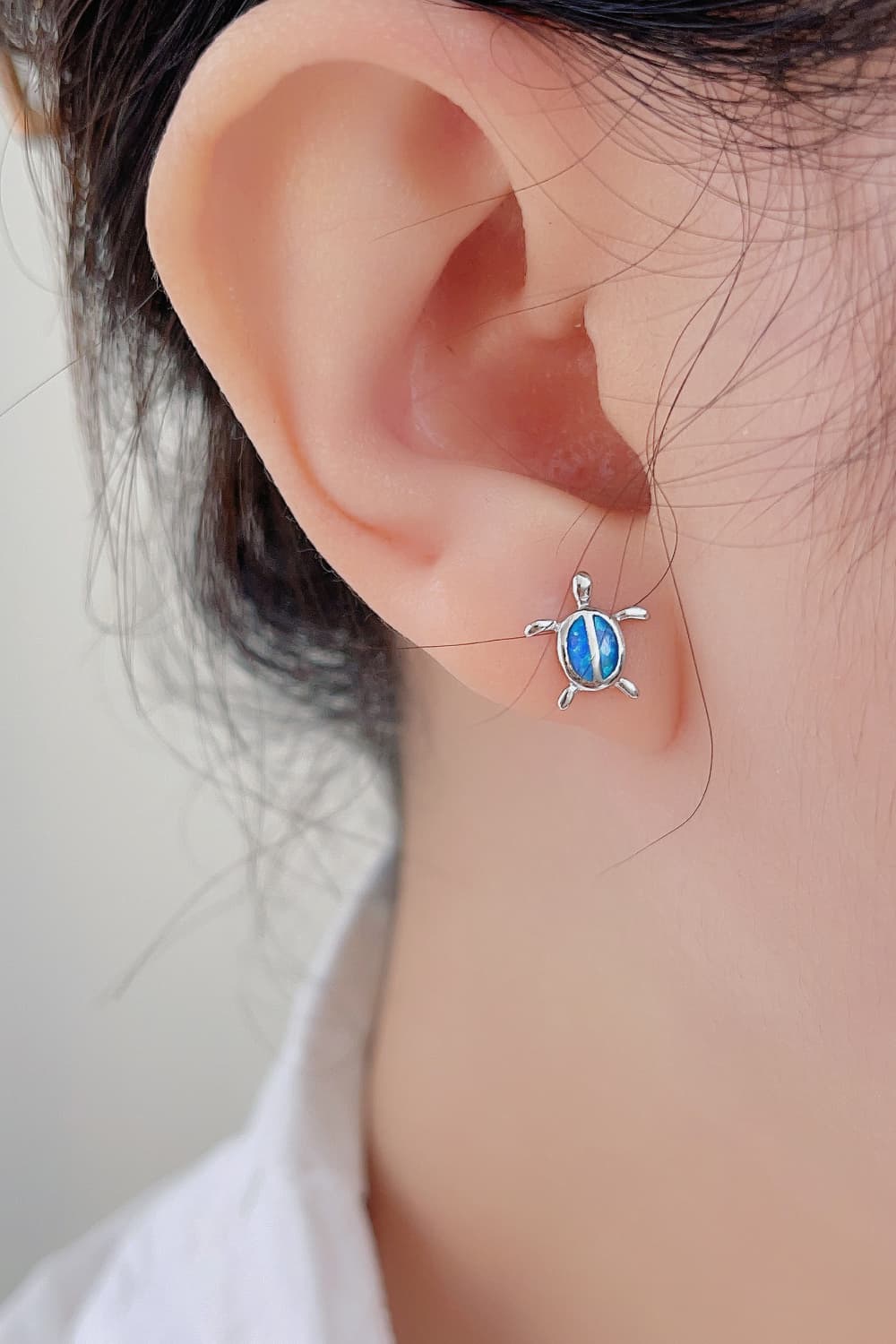 Women’s Opal Turtle 925 Sterling Silver Stud Earrings