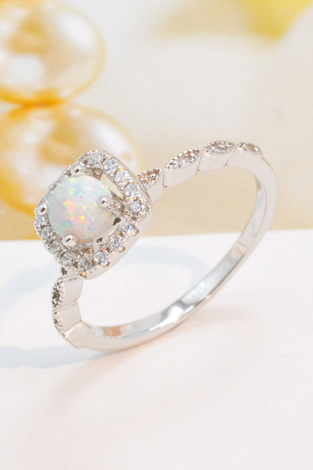 Women’s 925 Sterling Silver Inlaid Opal Ring