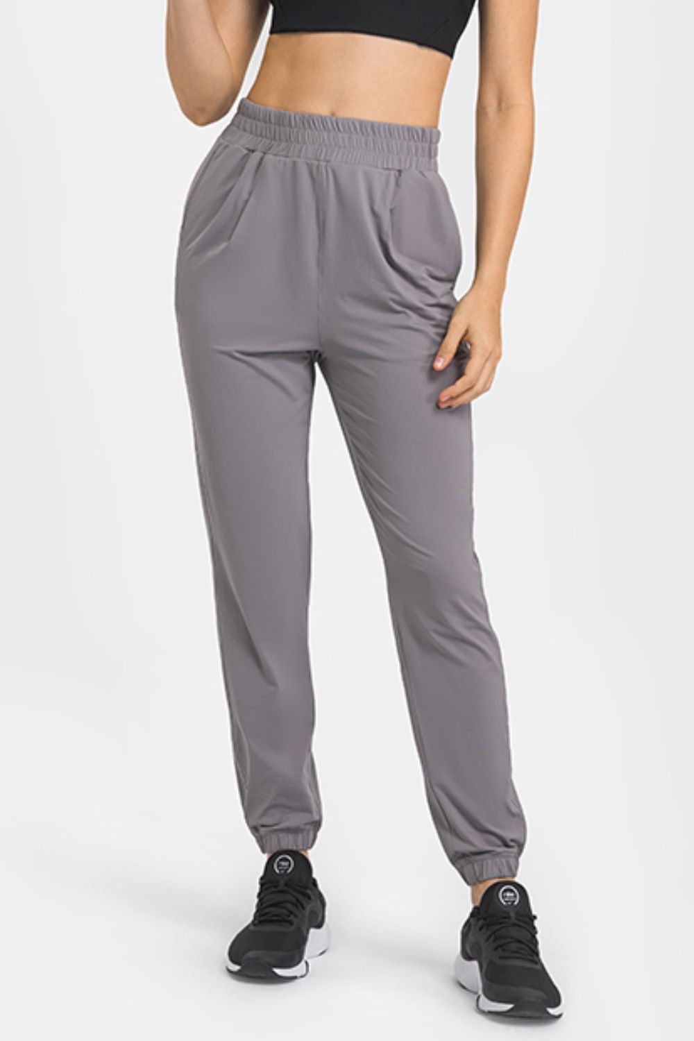 Women’s Elastic Waist Yoga Joggers with Pockets