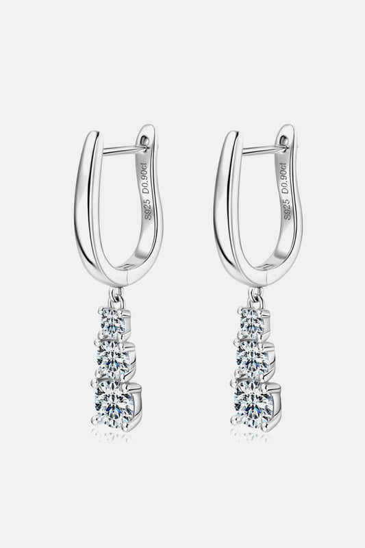 Women’s 1.8 Carat Moissanite 925 Sterling Silver Drop Earrings