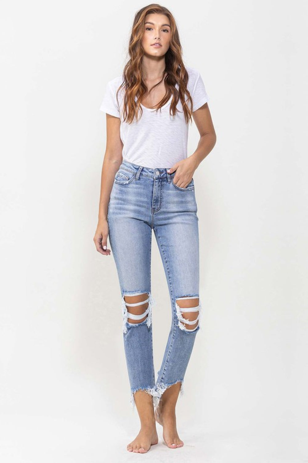 Women’s Lovervet Full Size Courtney Super High Rise Kick Flare Jeans