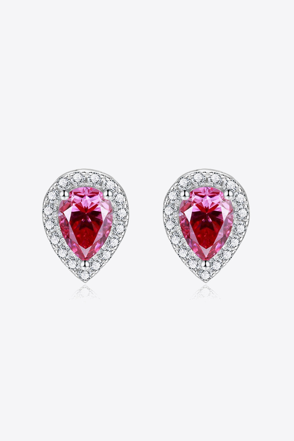 Women’s 2 Carat Moissanite Teardrop Stud Earrings in Rose