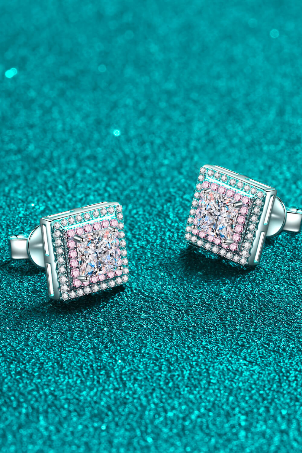 Women’s Moissanite Square Stud Earrings