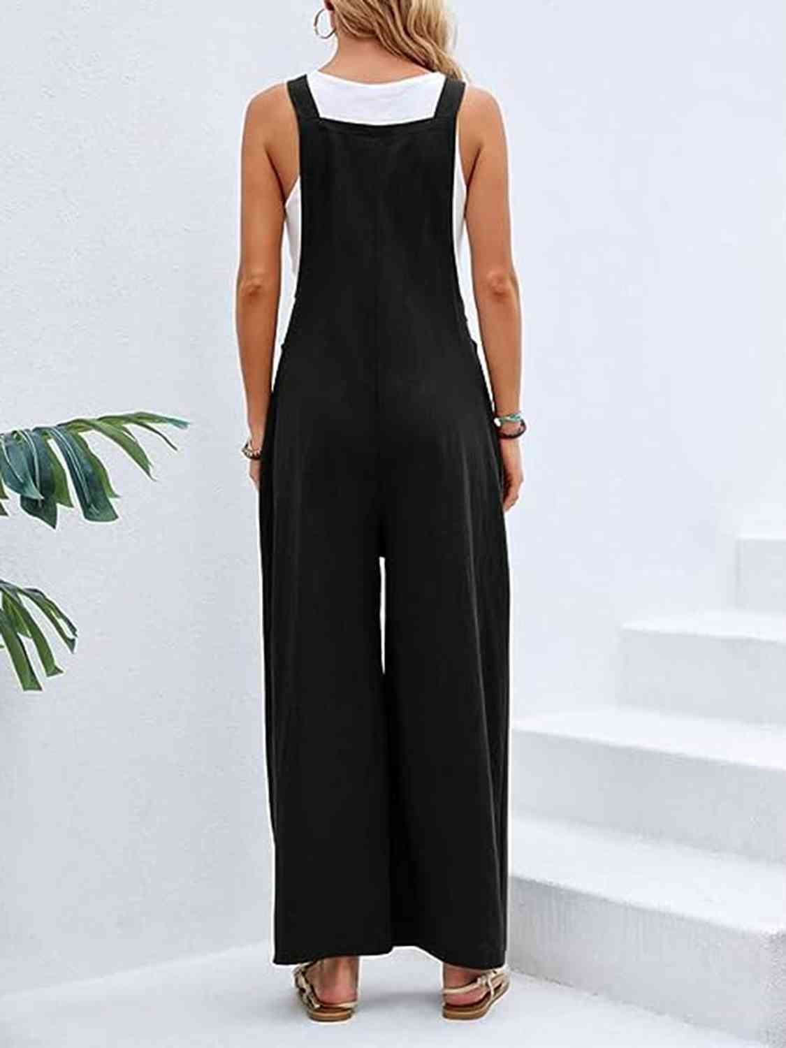 Women’s Full Size Wide Leg Overalls with Pockets