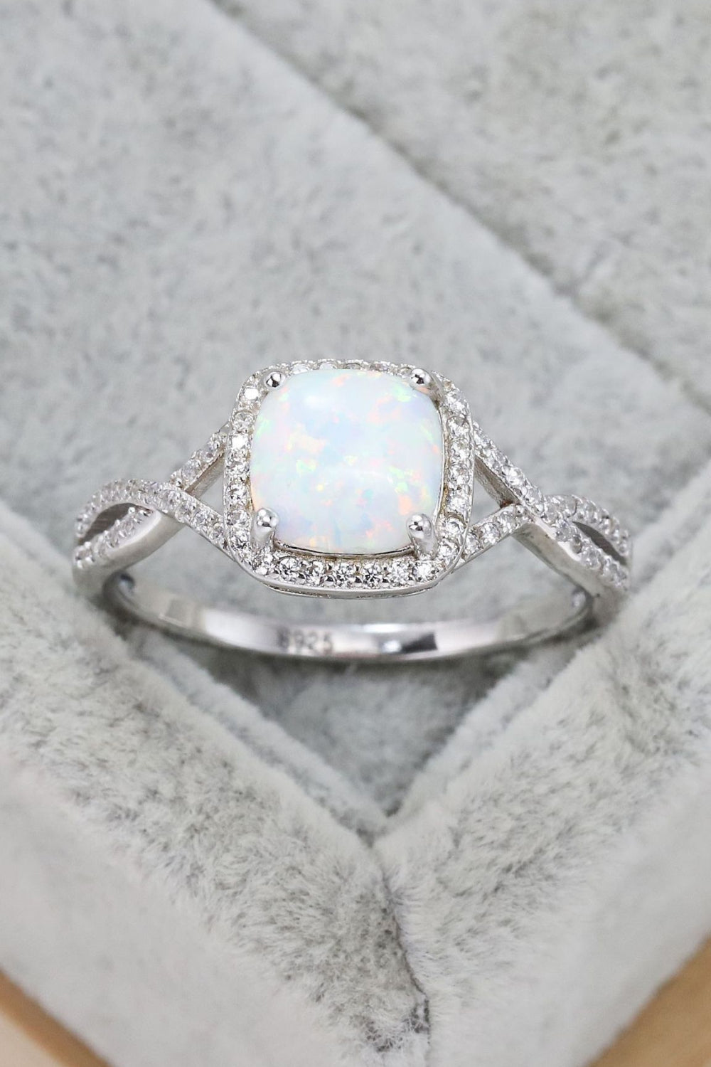 Women’s Opal Contrast Crisscross Ring