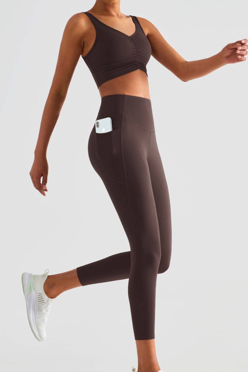 Women’s Wide Waistband Sports Leggings with Pockets