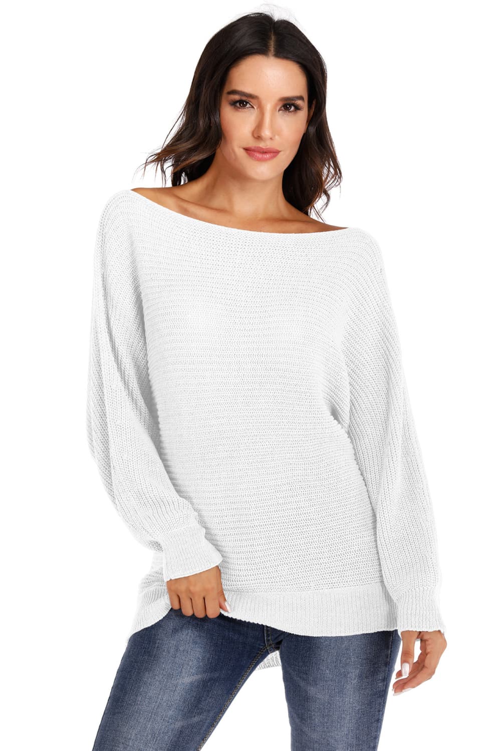 Women’s One Shoulder Dolman Sleeve Sweater
