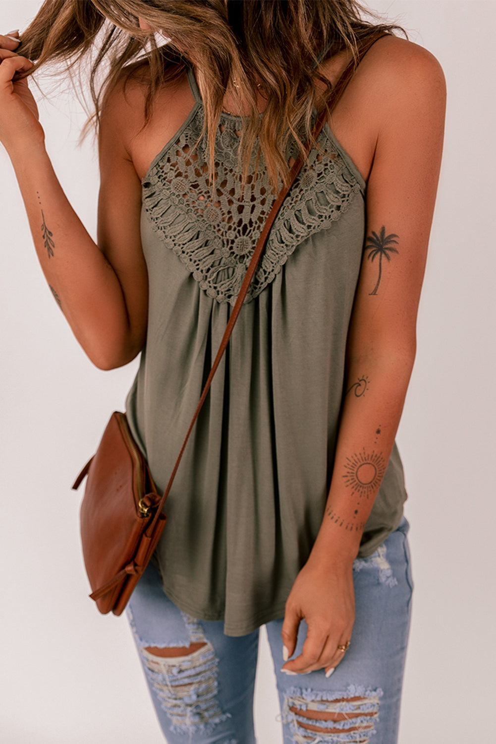 Women’s Crochet Lace Detail Tank Top