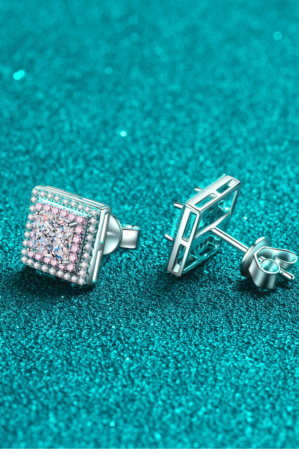 Women’s Moissanite Square Stud Earrings