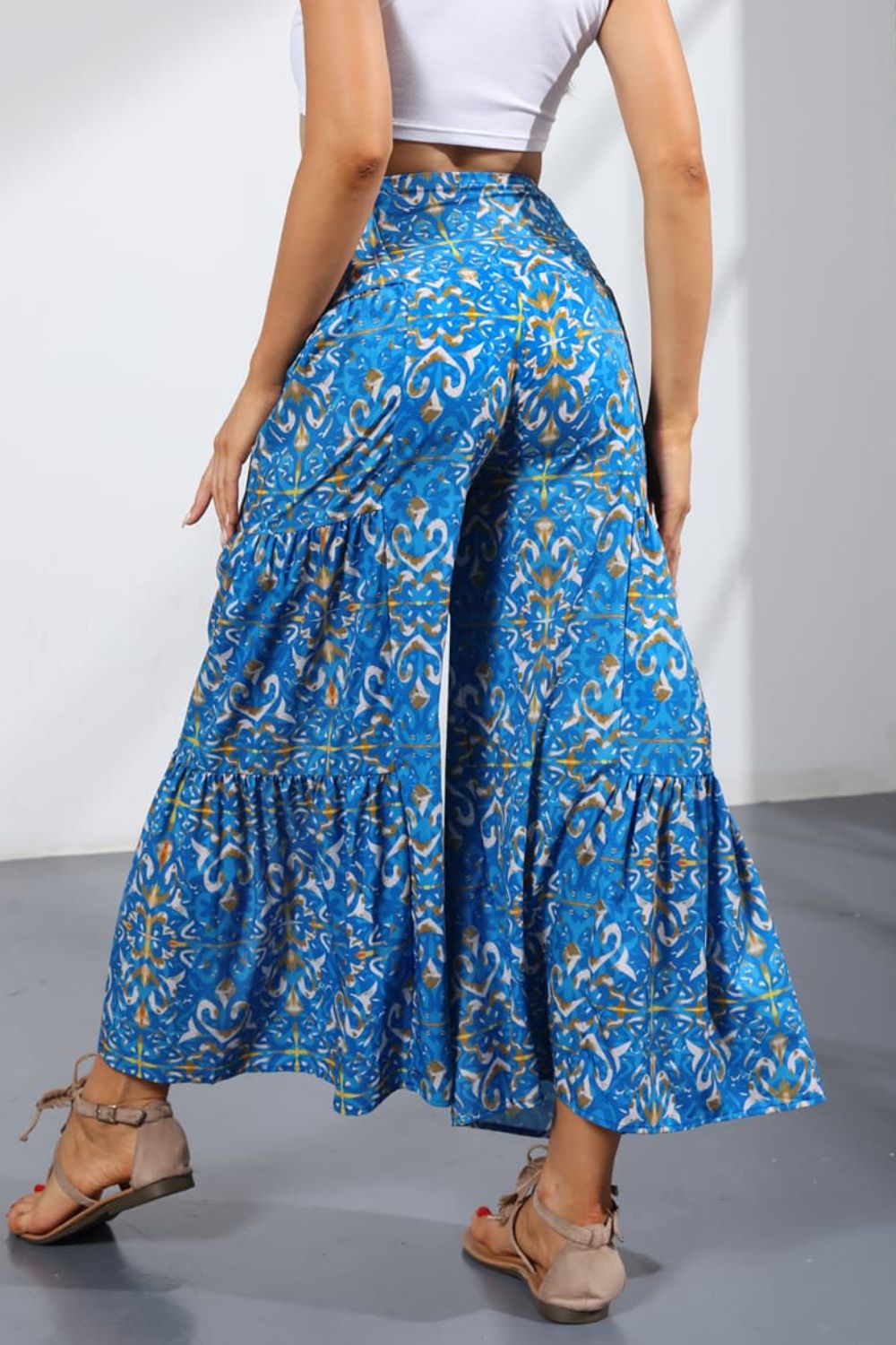 Women’s Printed Tie-Front Culottes