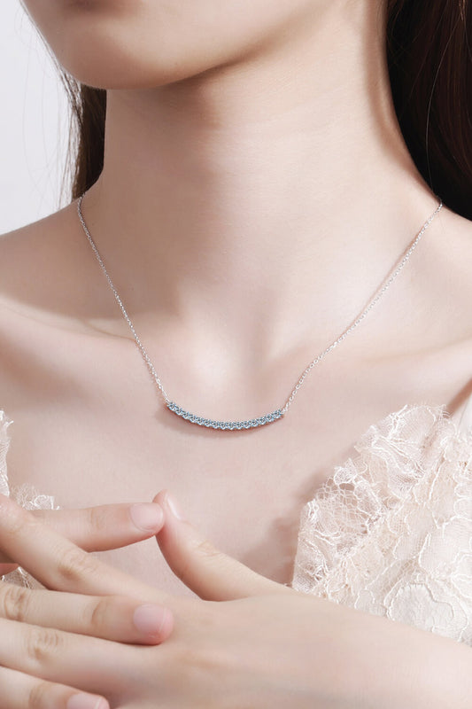 Women’s Sterling Silver Curved Bar Necklace