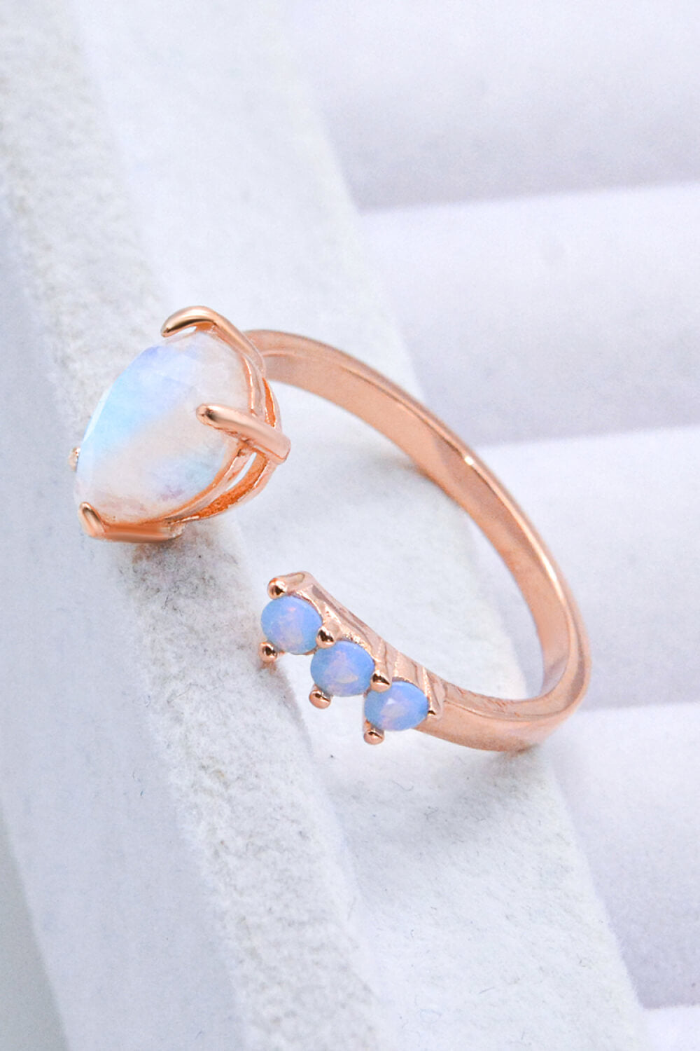 Women’s 18K Rose Gold-Plated Moonstone Open Ring