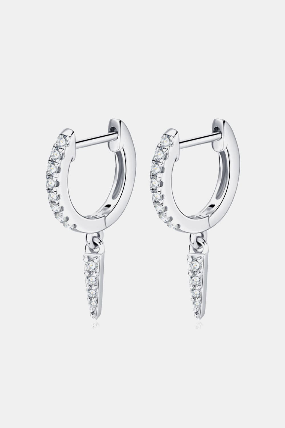Women’s Moissanite 925 Sterling Silver Huggie Drop Earrings