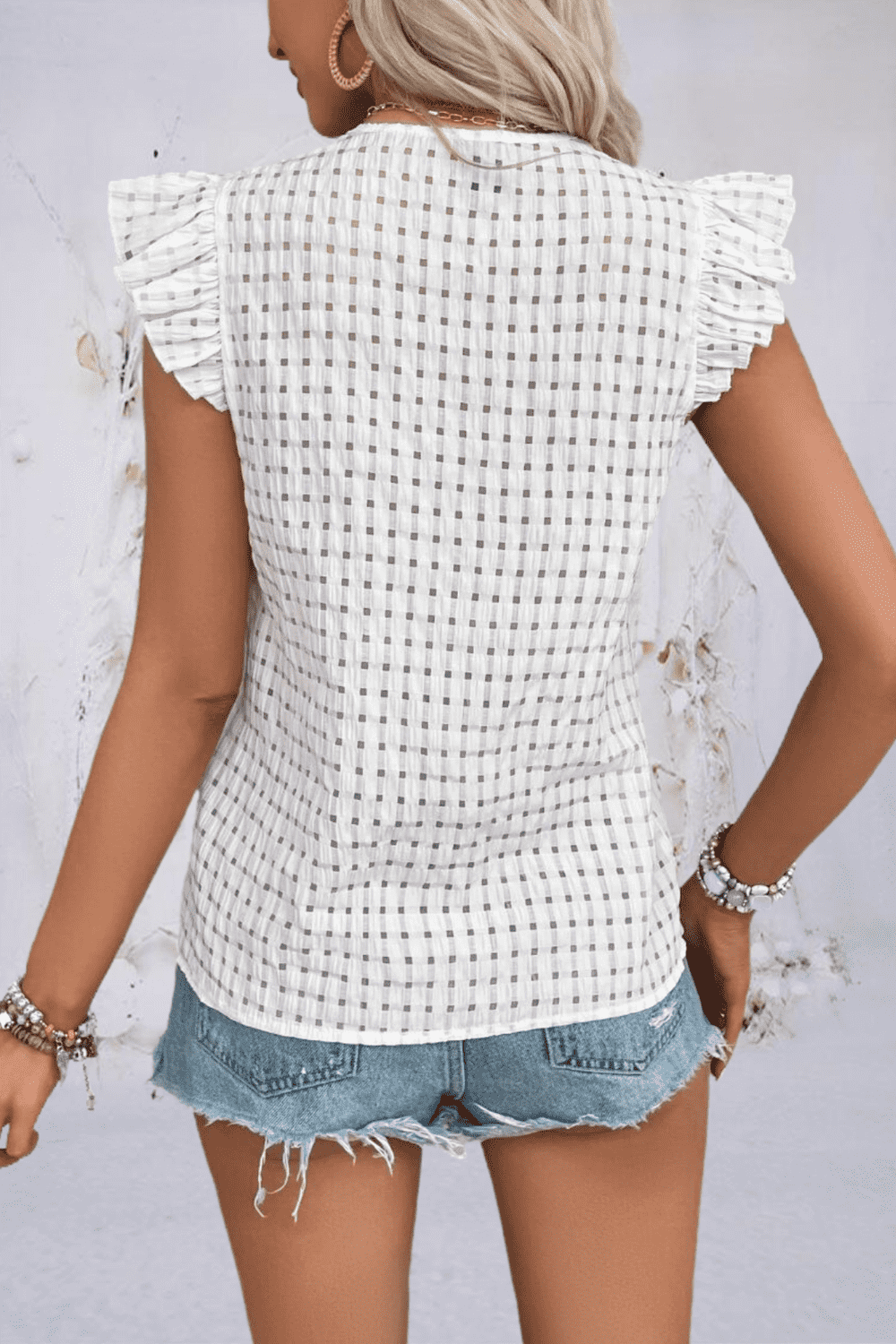 Women’s V-Neck Butterfly Sleeve Blouse