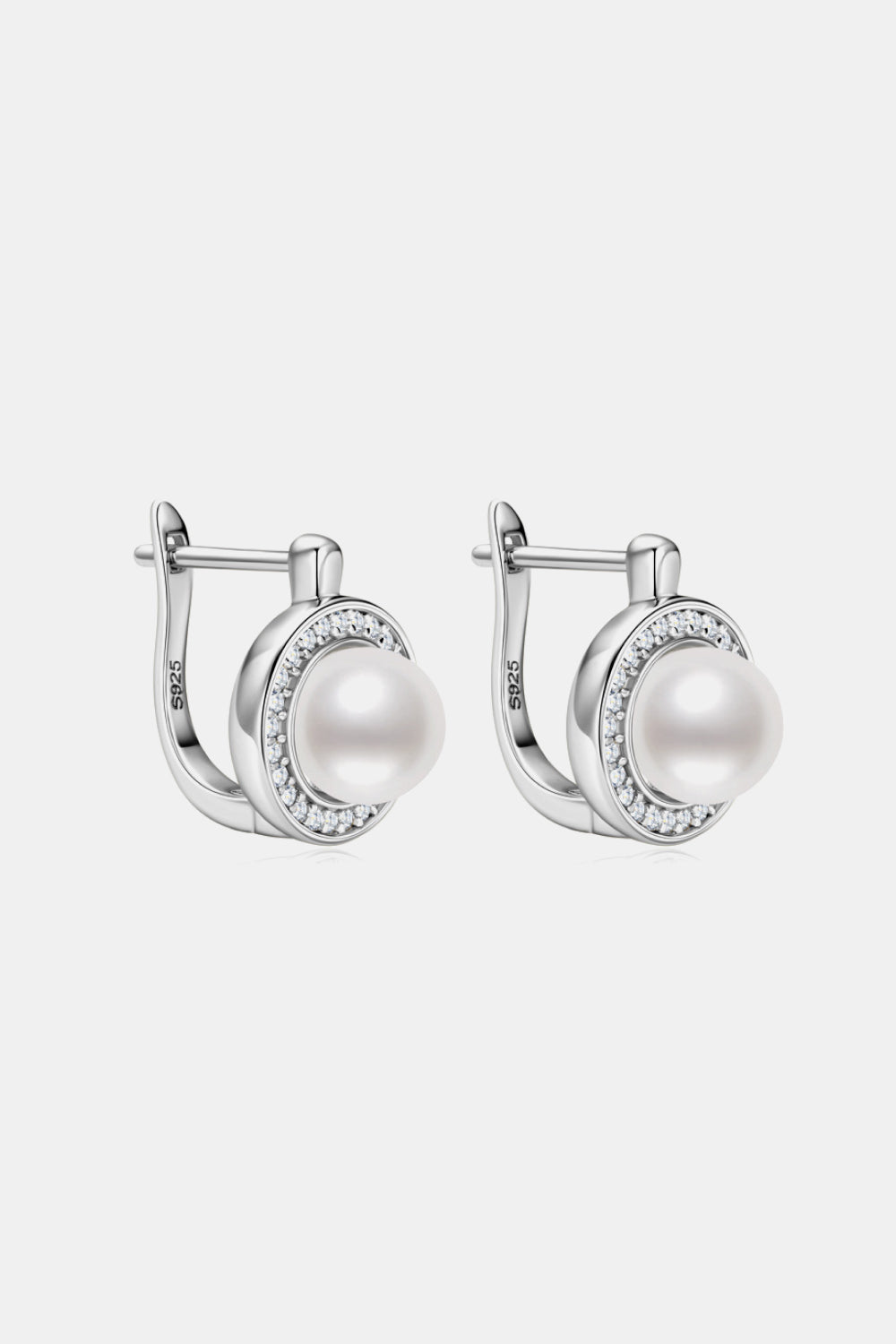 Women’s Moissanite Pearl 925 Sterling Silver Earrings