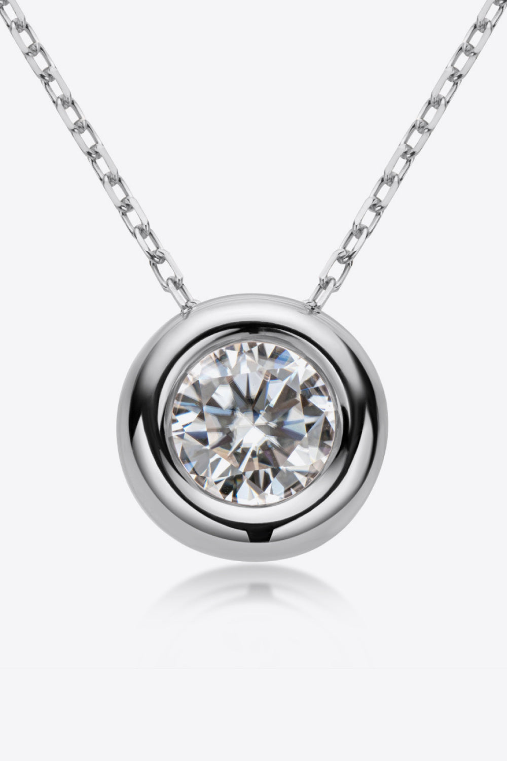 Women’s 1 Carat Moissanite Pendant 925 Sterling Silver Necklace