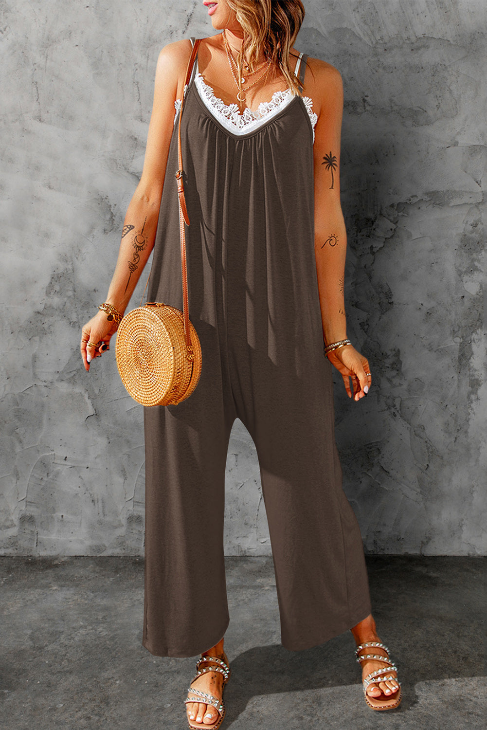 Women’s Spaghetti Strap Wide Leg Jumpsuit