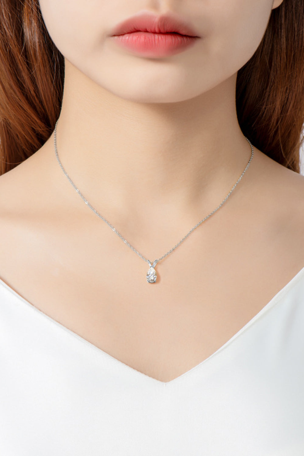Women’s 1.5 Carat Moissanite Pendant 925 Sterling Silver Necklace