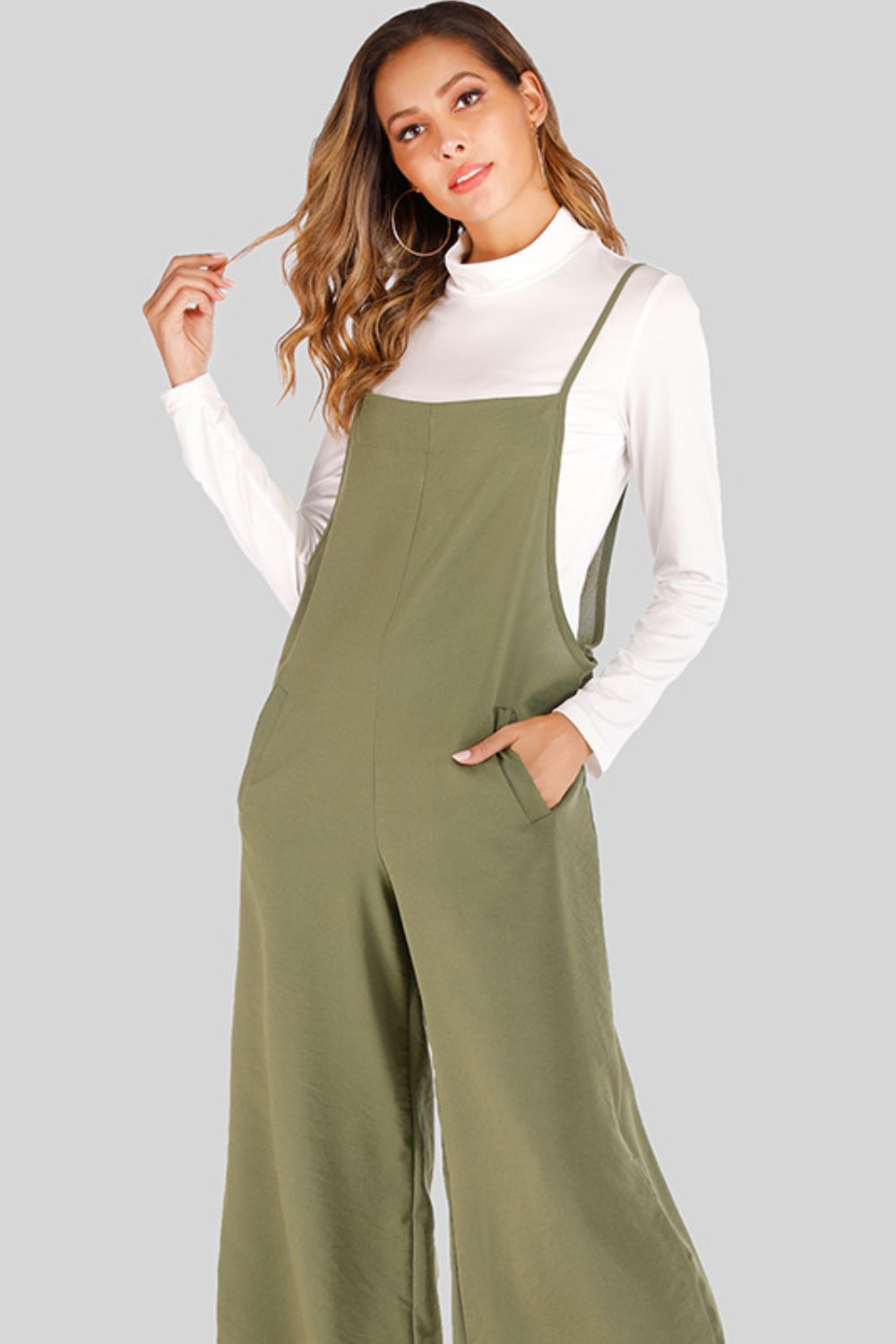 Women’s Full Size Cropped Wide Leg Overalls with Pockets