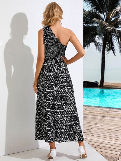 Women’s Printed Single Shoulder Midi Dress
